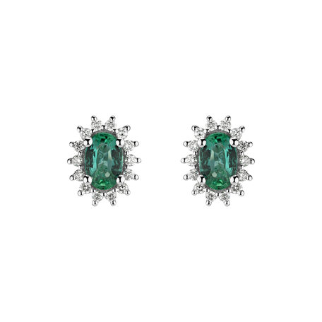 Diamond earrings with Emerald Princess Sparkle