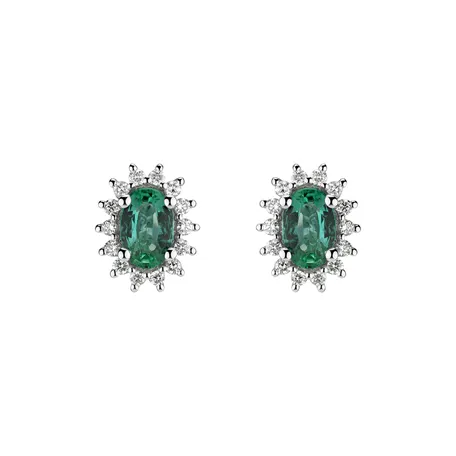 Diamond earrings with Emerald Princess Sparkle