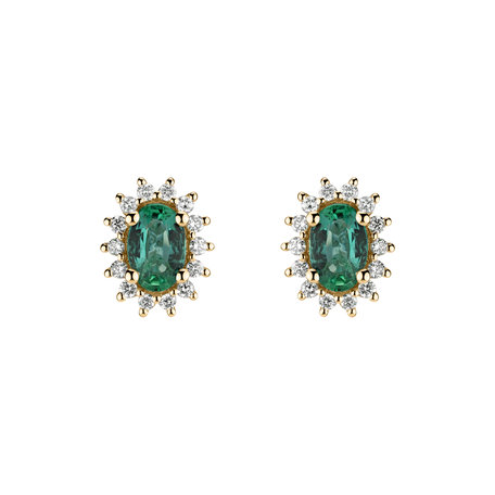 Diamond earrings with Emerald Princess Sparkle