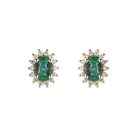 Diamond earrings with Emerald Princess Sparkle