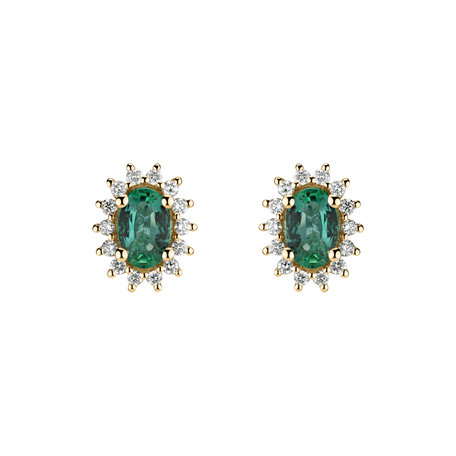 Diamond earrings with Emerald Princess