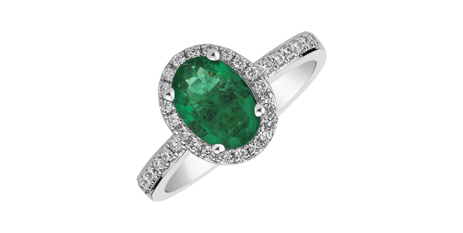 Diamond ring with Emerald Princess