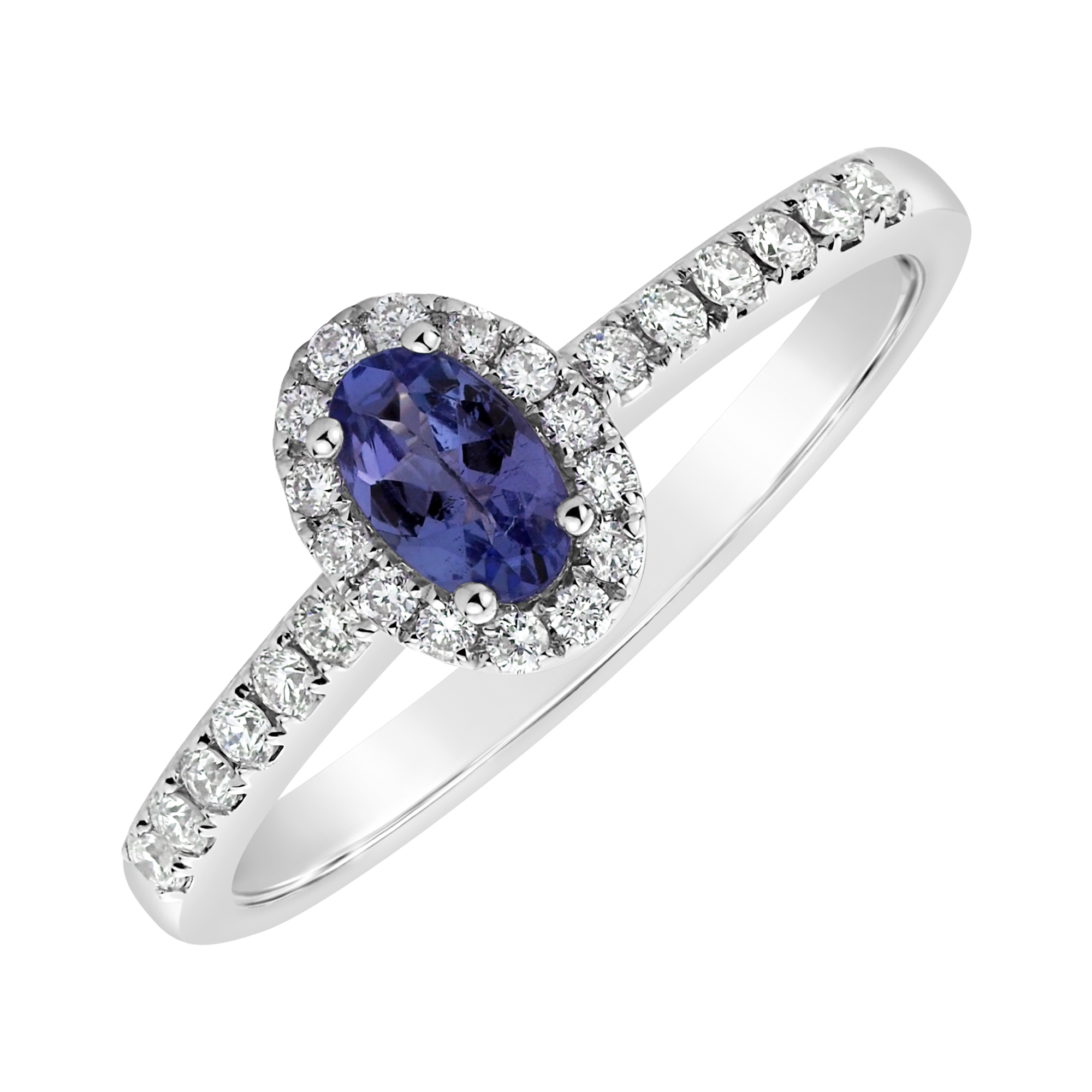 Diamond ring with Tanzanite Princess | ALO