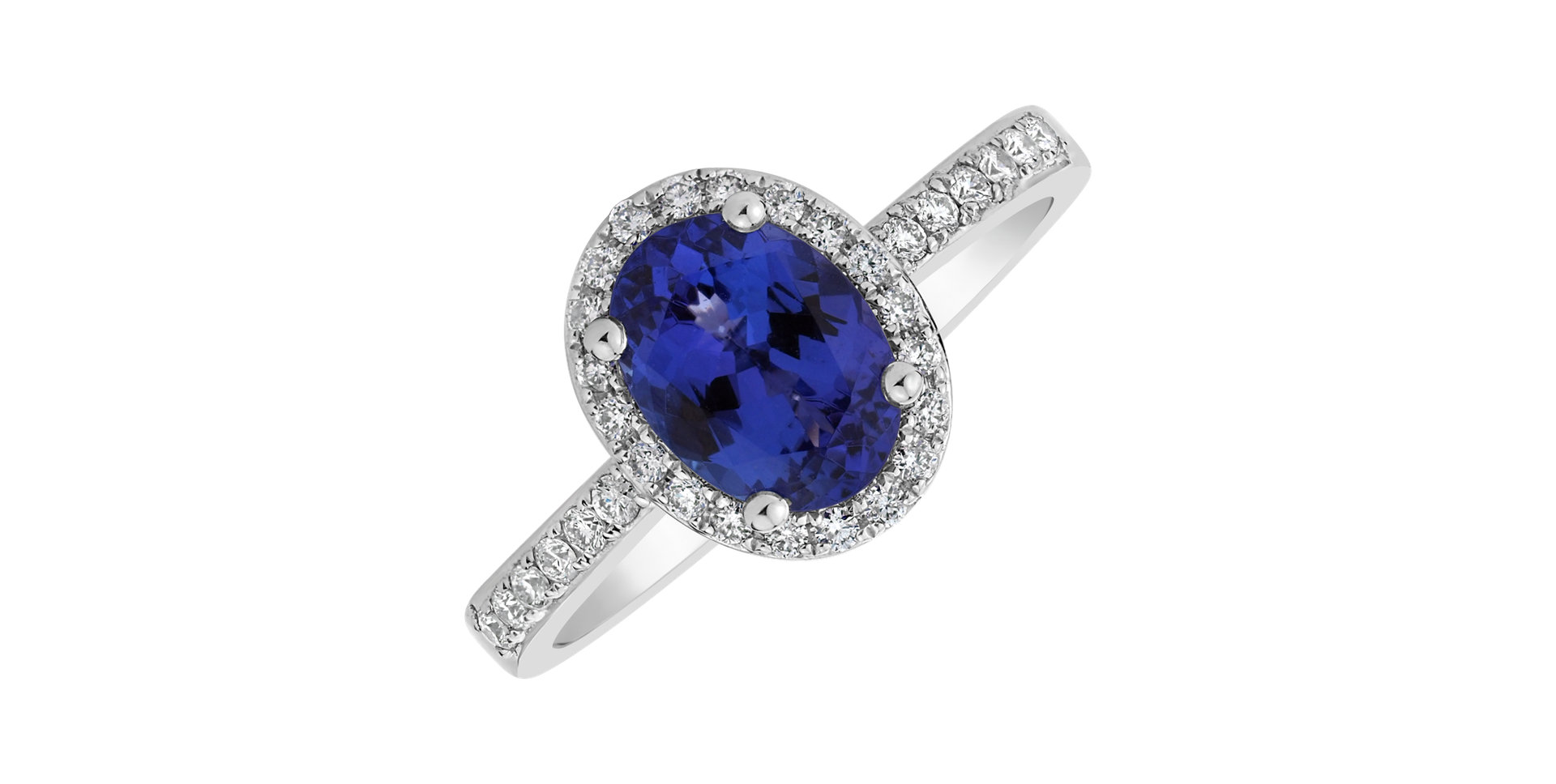 Diamond ring with Tanzanite Princess