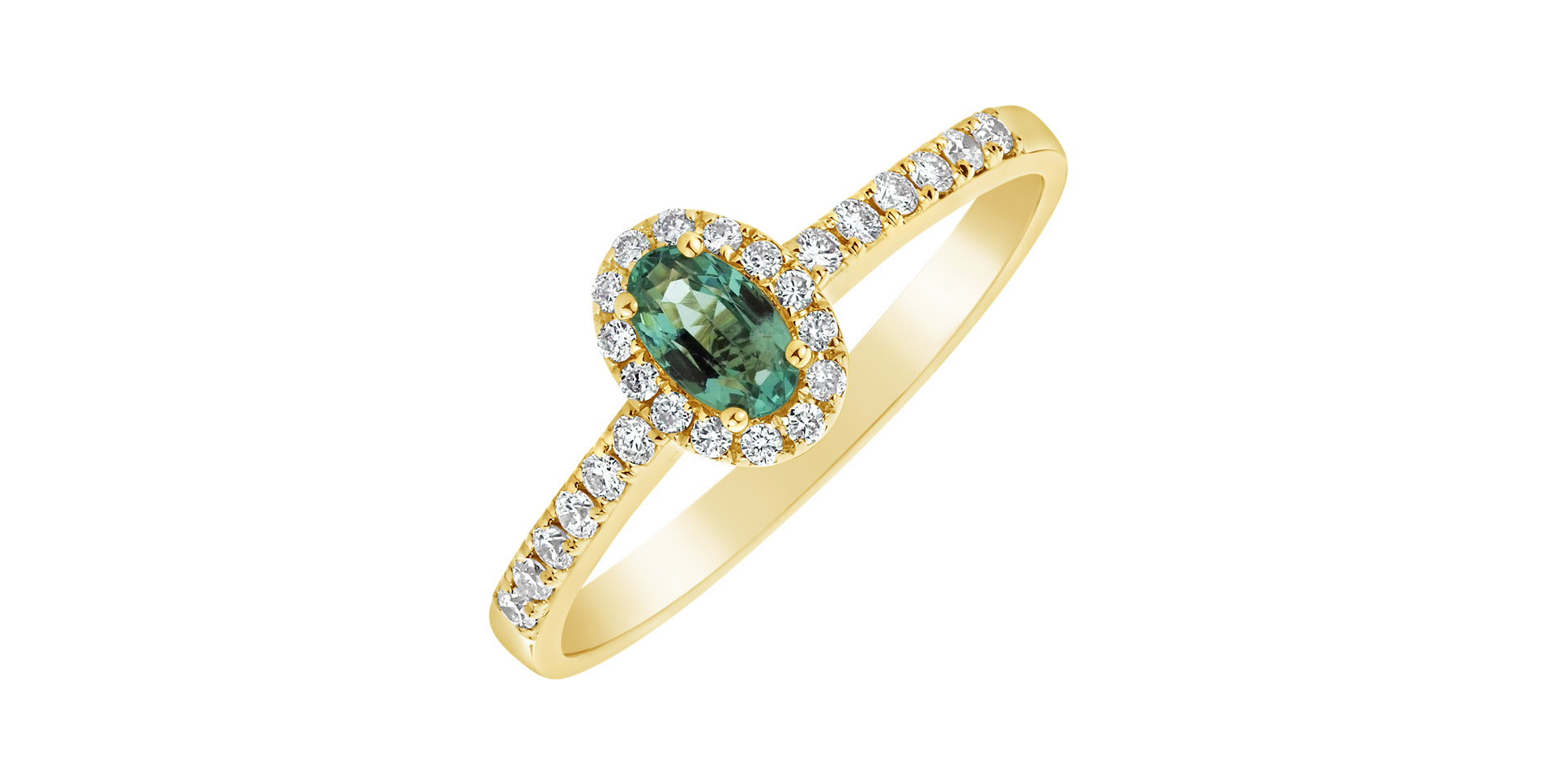 Diamond ring with Emerald Princess