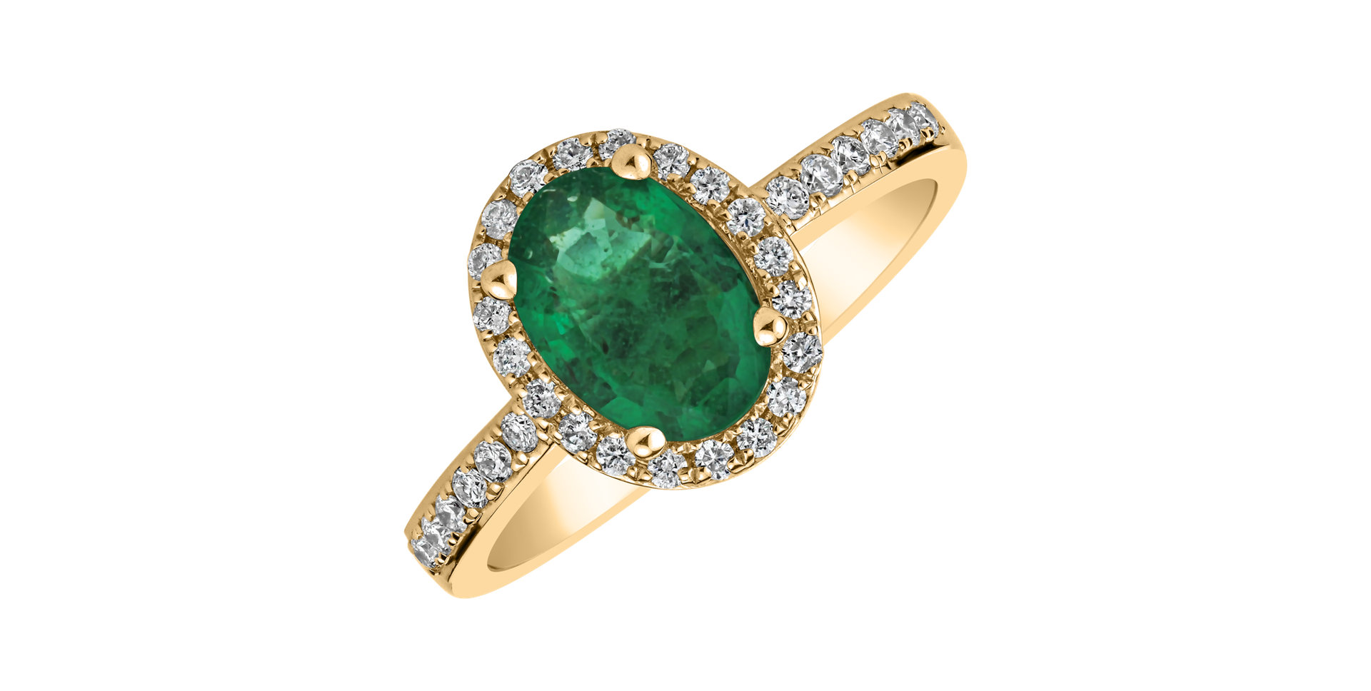 Diamond ring with Emerald Princess