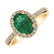 Diamond ring with Emerald Princess4