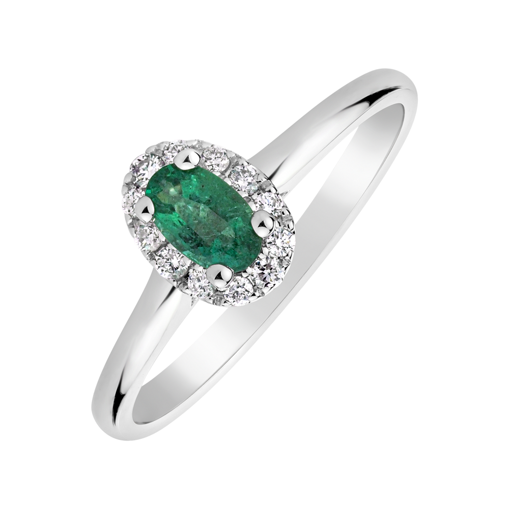 Diamond ring with Emerald Princess | ALO