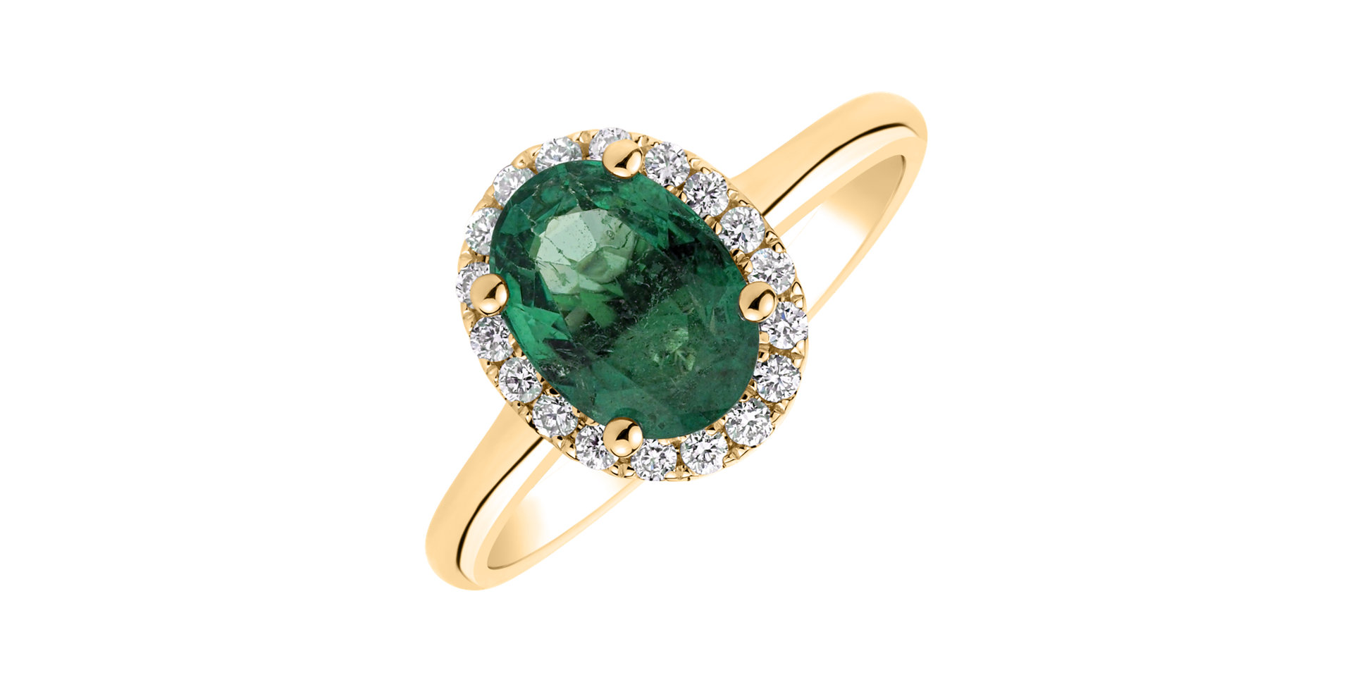 Diamond ring with Emerald Princess