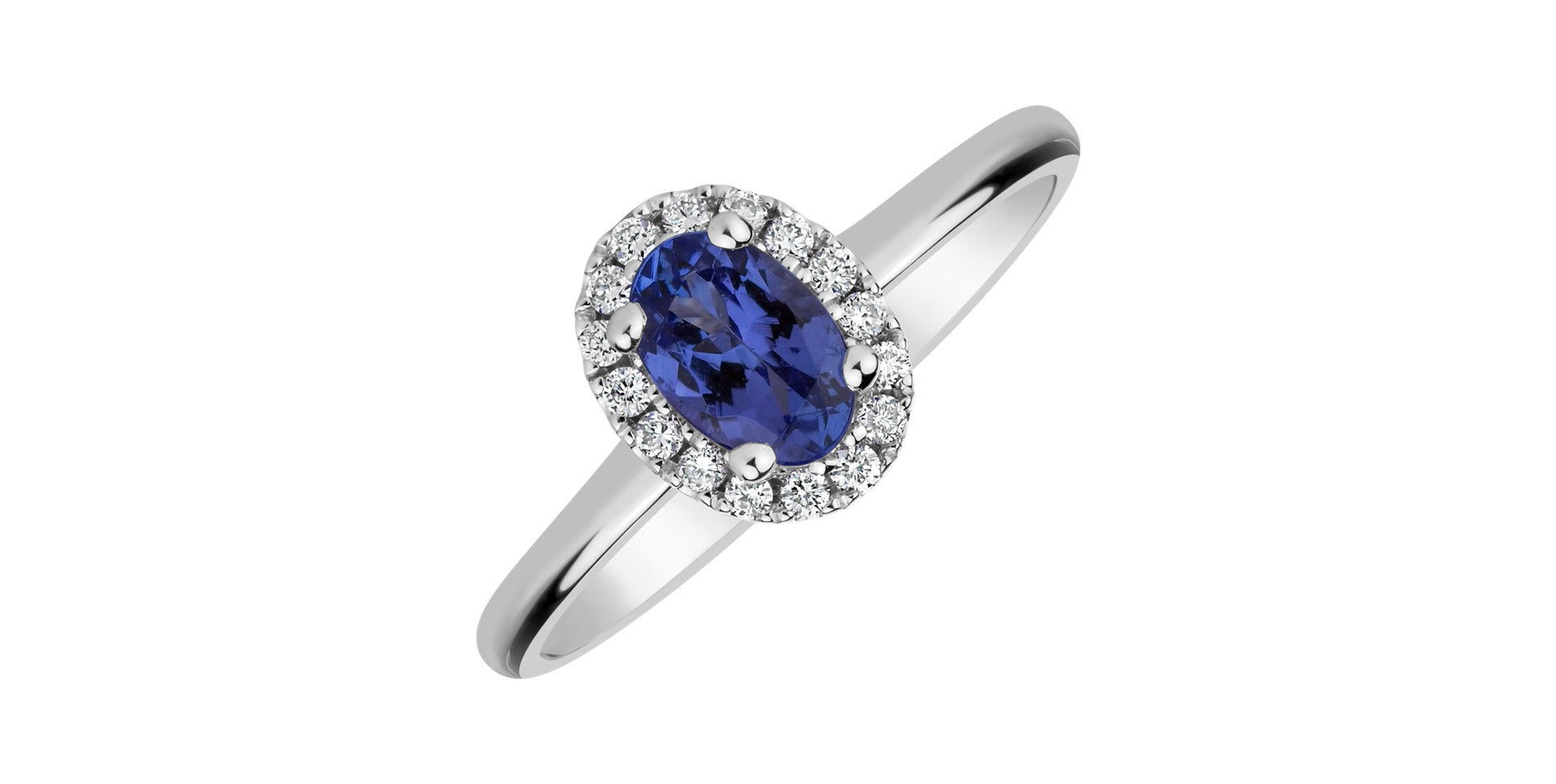 Diamond ring with Tanzanite Princess