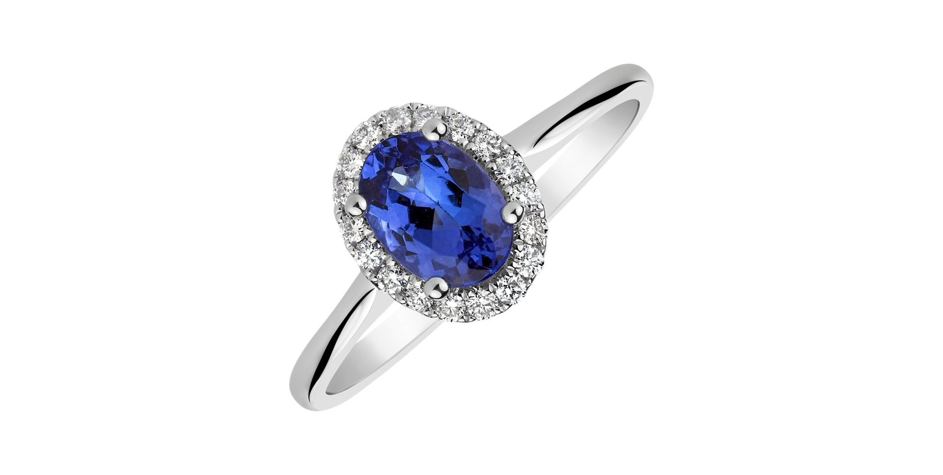 Diamond ring with Tanzanite Princess