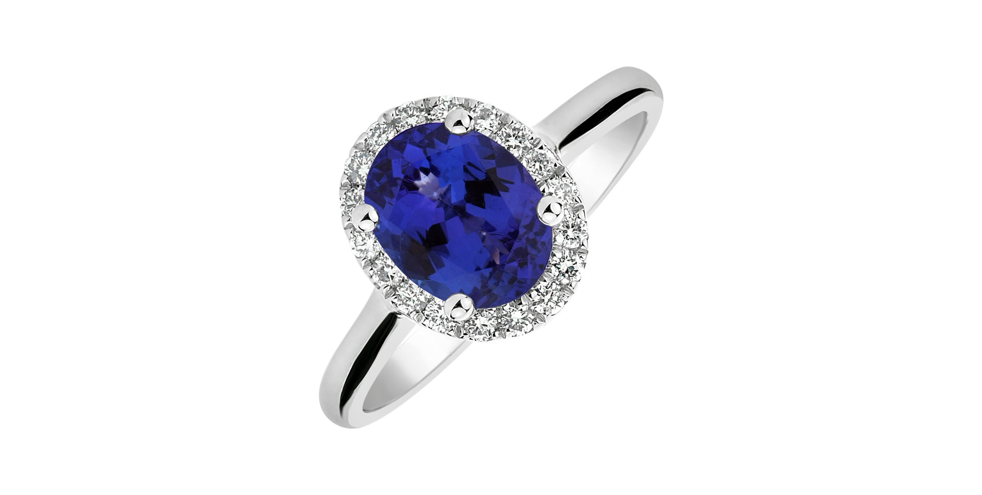 Diamond ring with Tanzanite Princess