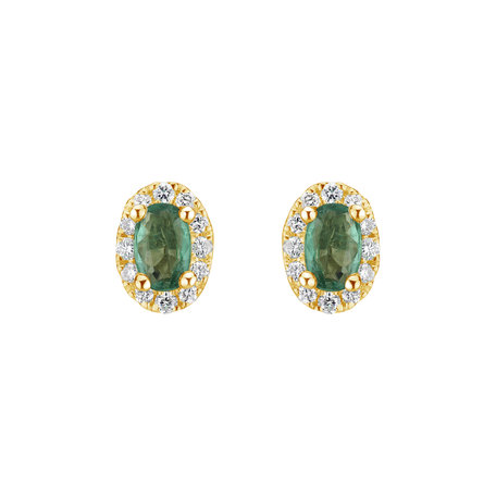 Diamond earrings with Emerald Princess
