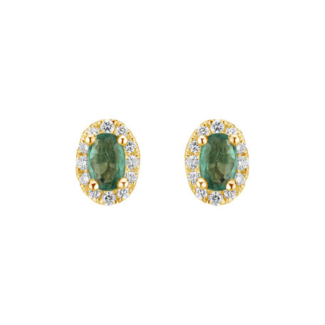 Diamond earrings with Emerald Princess