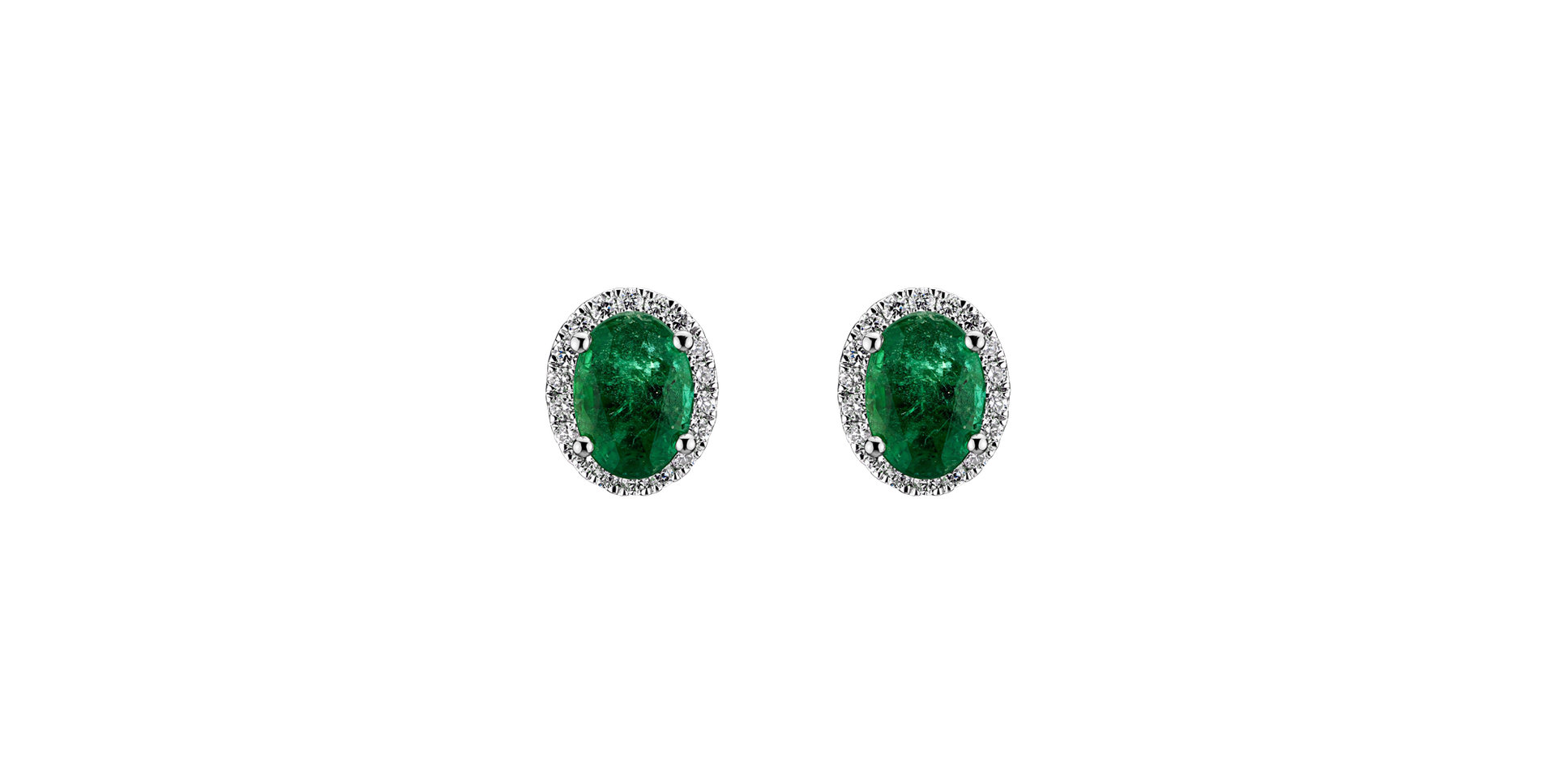 Diamond earrings with Emerald Princess