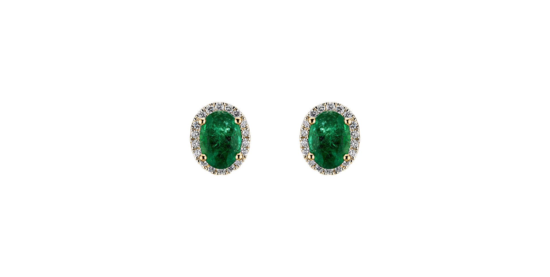 Diamond earrings with Emerald Princess