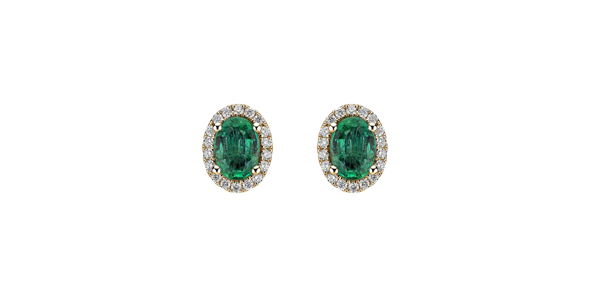 Diamond earrings with Emerald Princess