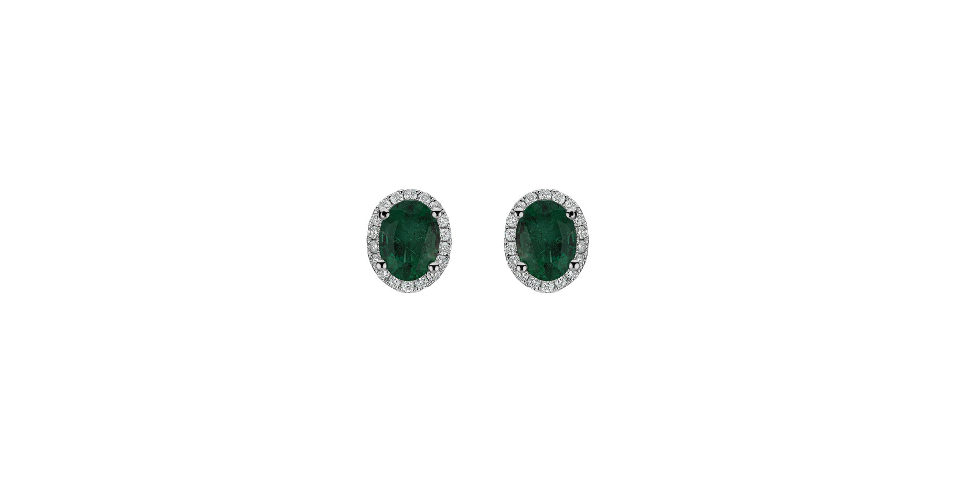 Diamond earrings with Emerald Princess