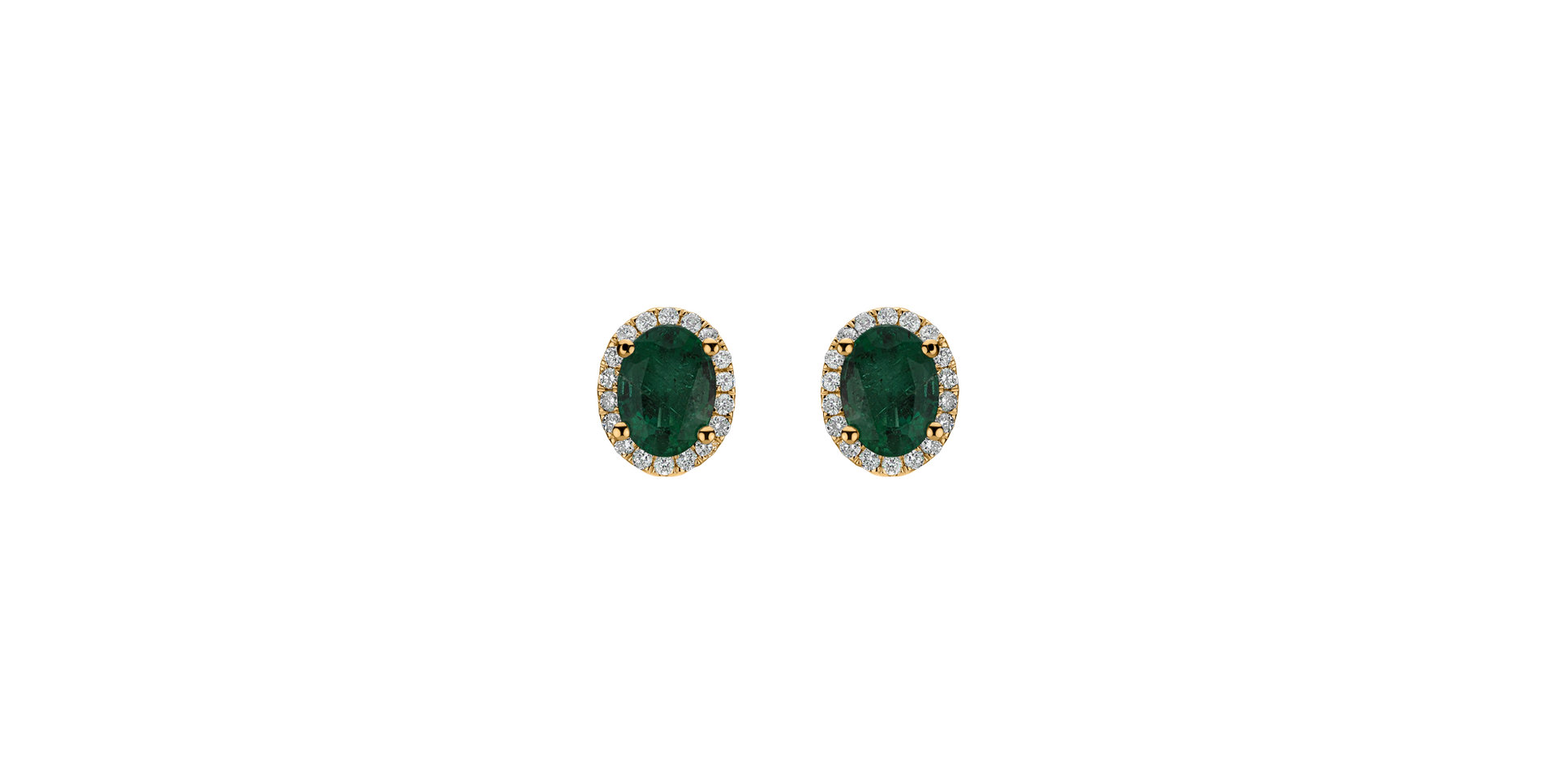 Diamond earrings with Emerald Princess
