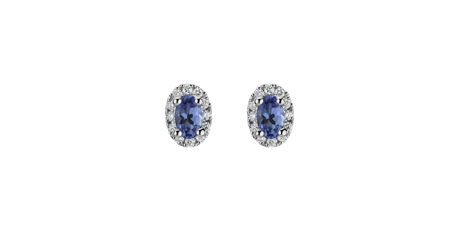 Diamond earrings with Tanzanite Princess