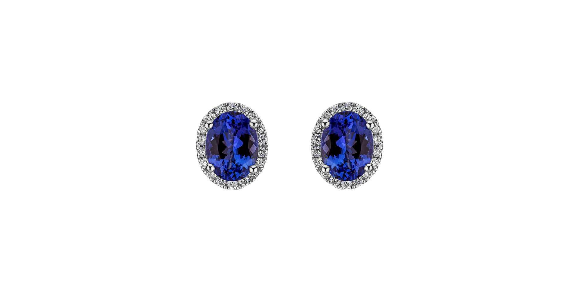 Diamond earrings with Tanzanite Princess