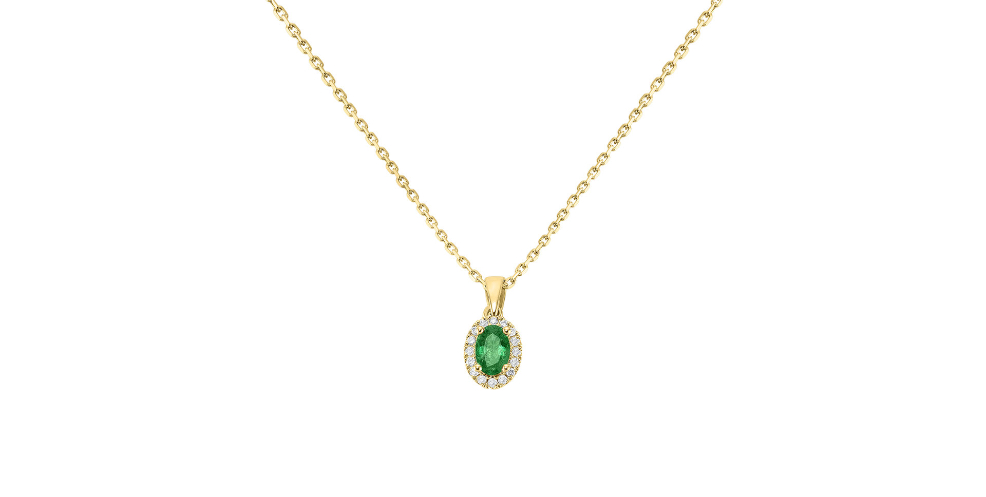 Diamond pendant with Emerald Princess