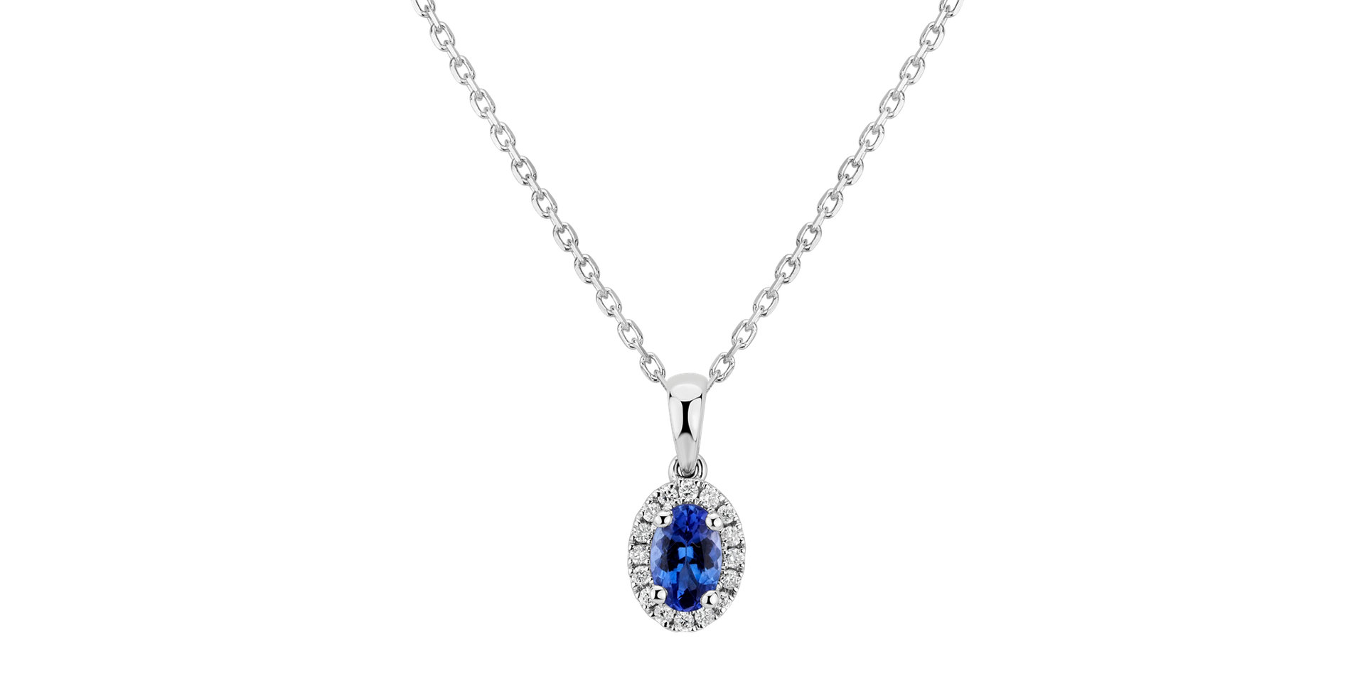 Diamond pendant with Tanzanite Princess