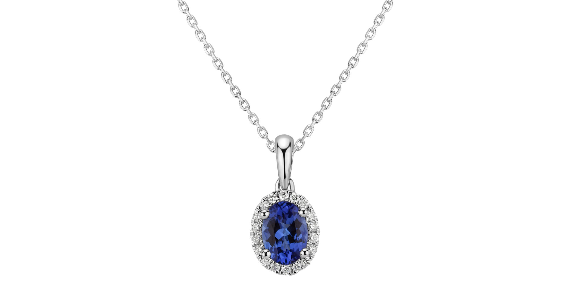 Diamond pendant with Tanzanite Princess