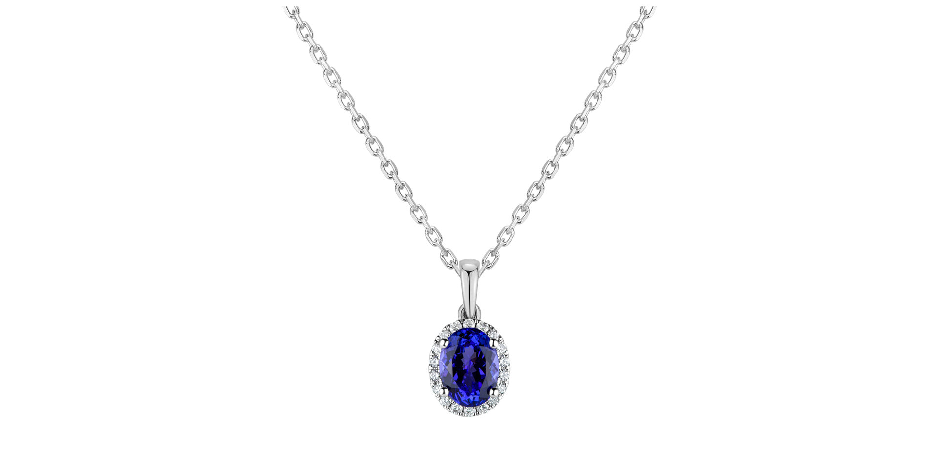 Diamond pendant with Tanzanite Princess