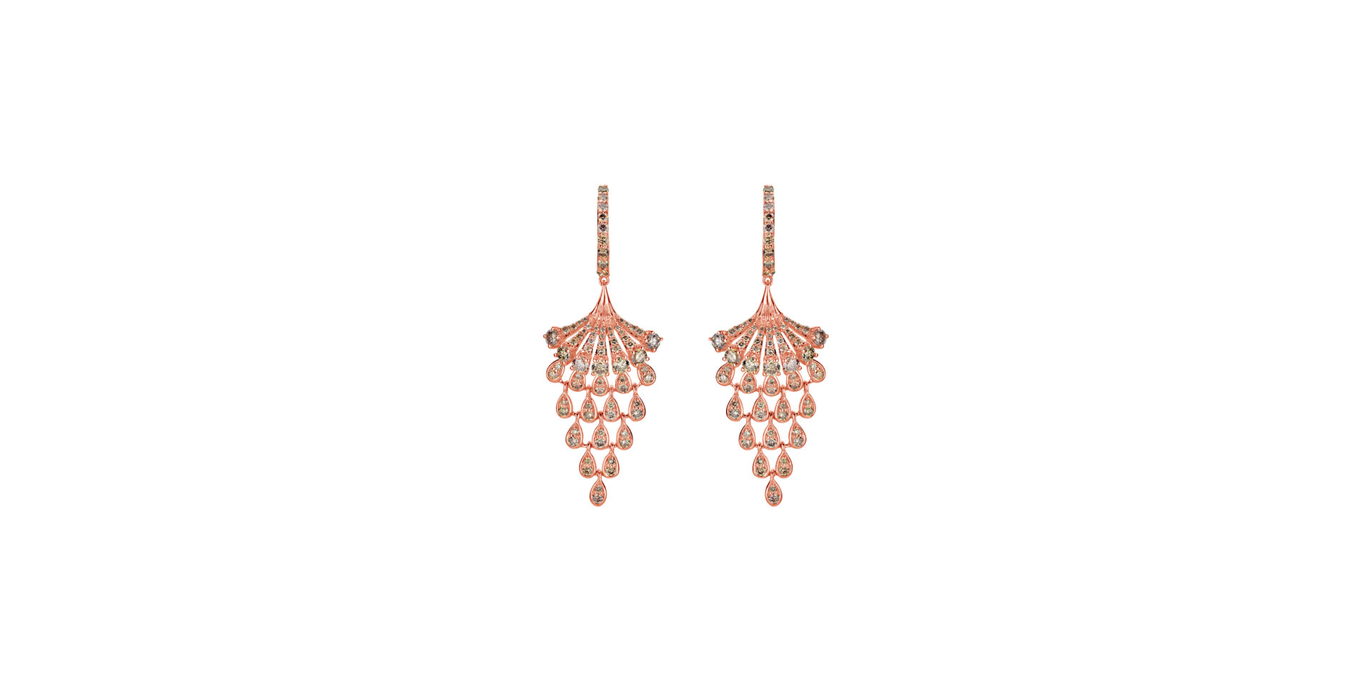 Earrings with brown diamonds Royal Mesh