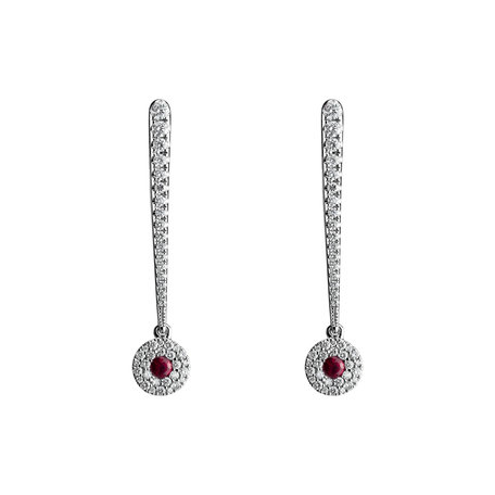 Diamond earrings with Ruby Sparkling Exclamation