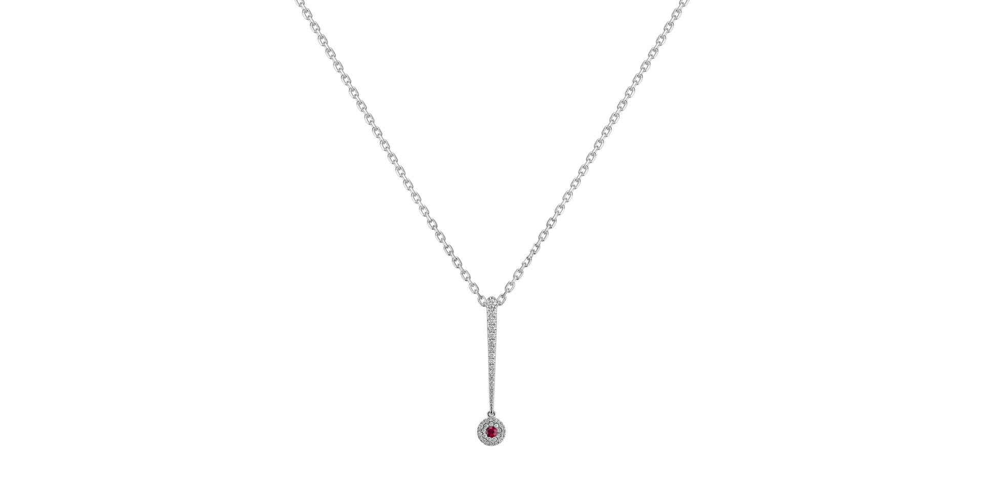 Diamond pendant with Ruby Sparkling Exclamation