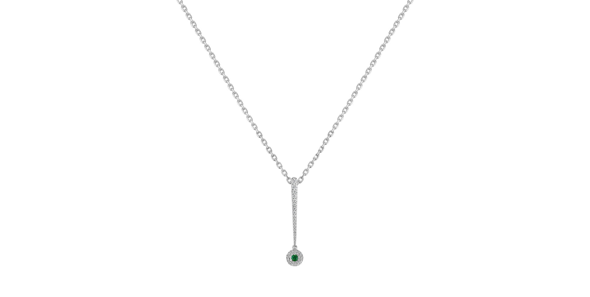 Diamond pendant with Emerald Sparkling Exclamation