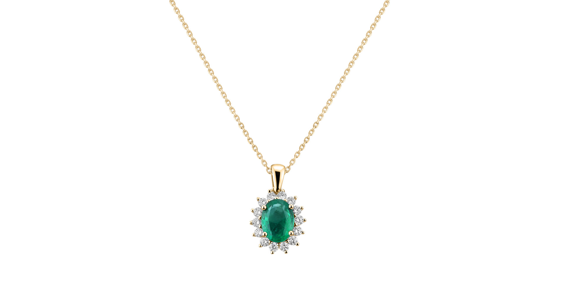 Diamond pendant with Emerald Princess Sparkle