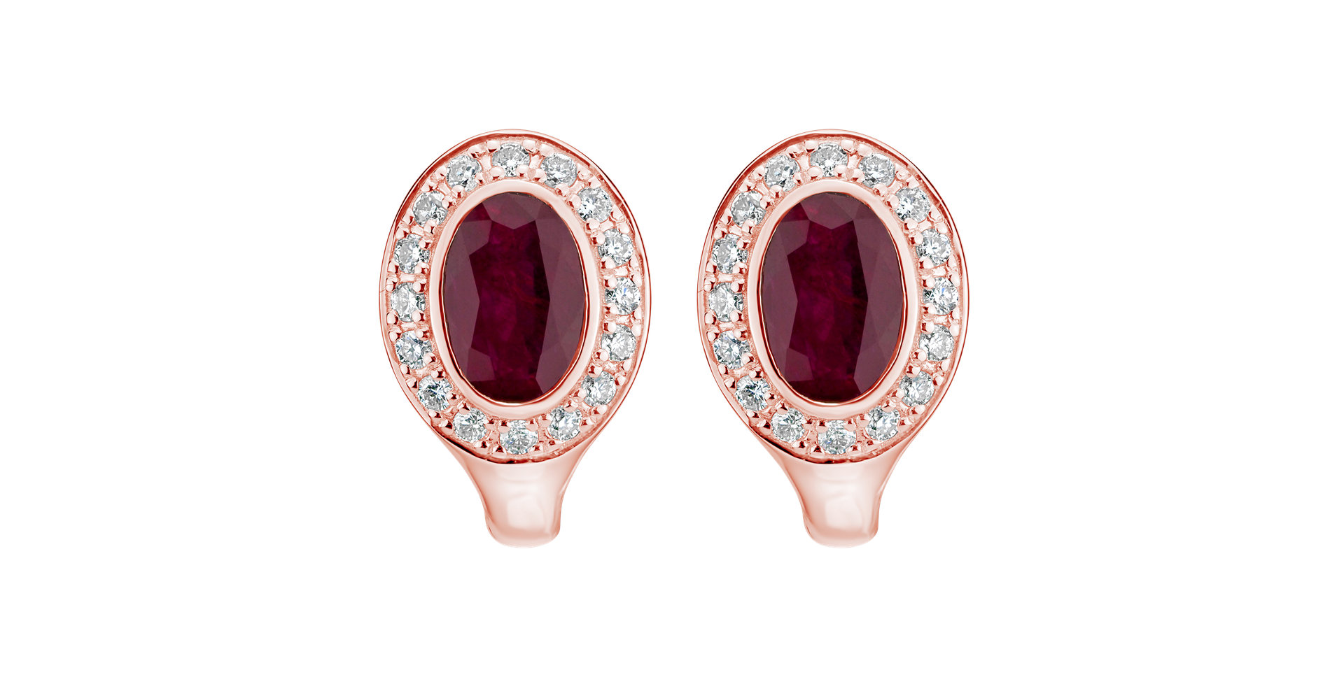 Diamond earrings with Ruby Lucky Ruby
