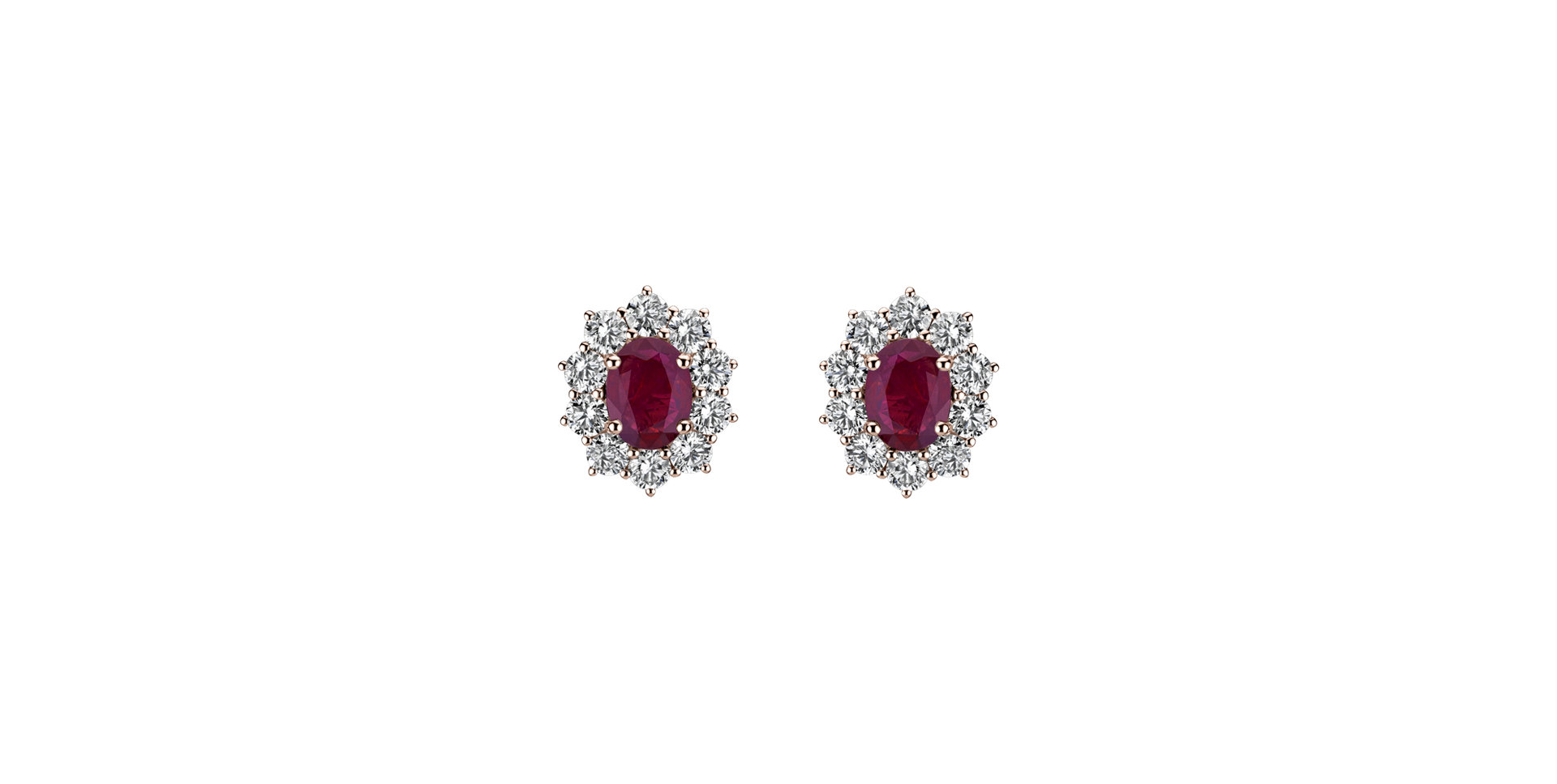 Diamond earrings with Ruby Princess Joy