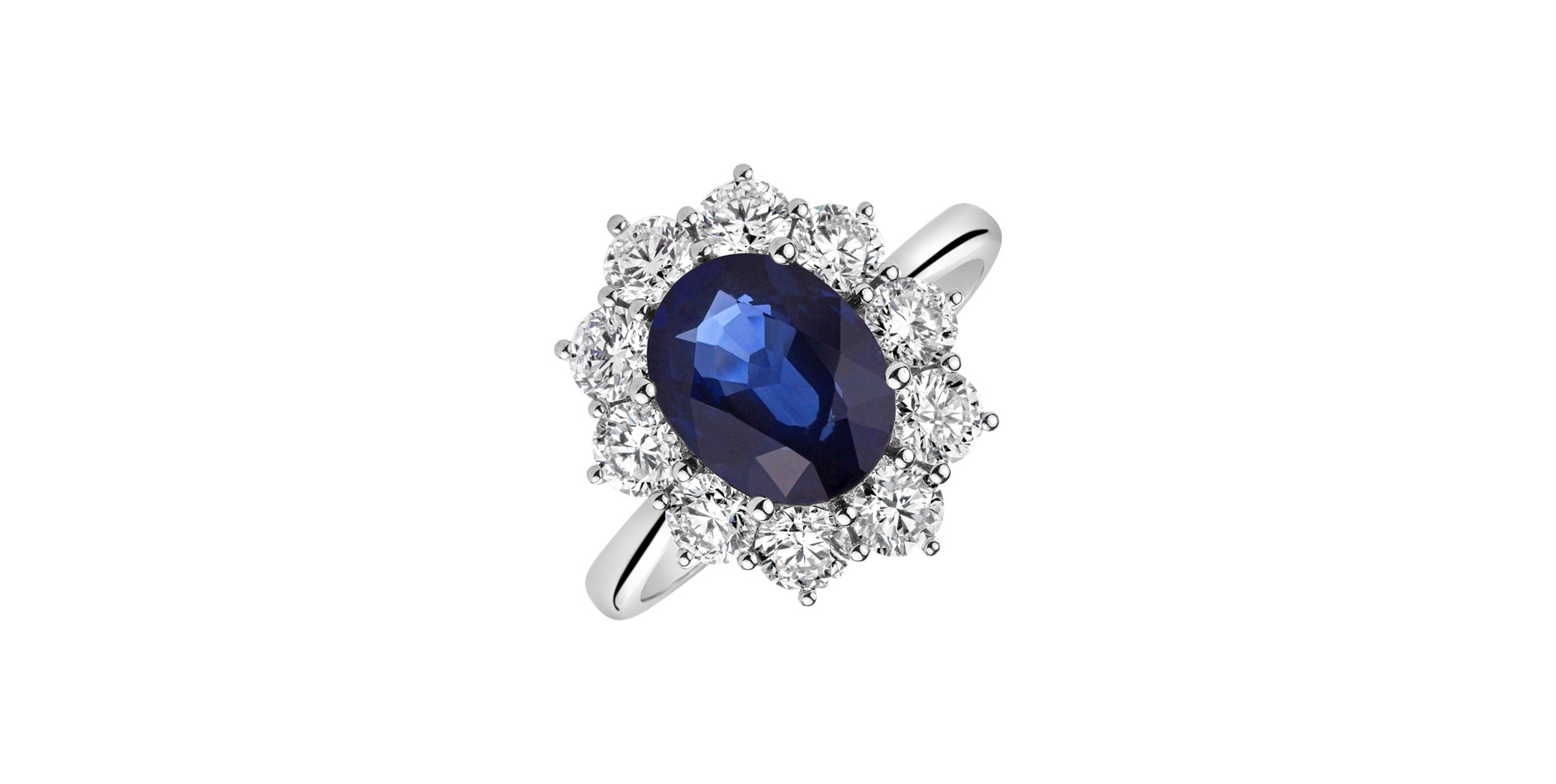 Diamond ring with Sapphire Princess Joy