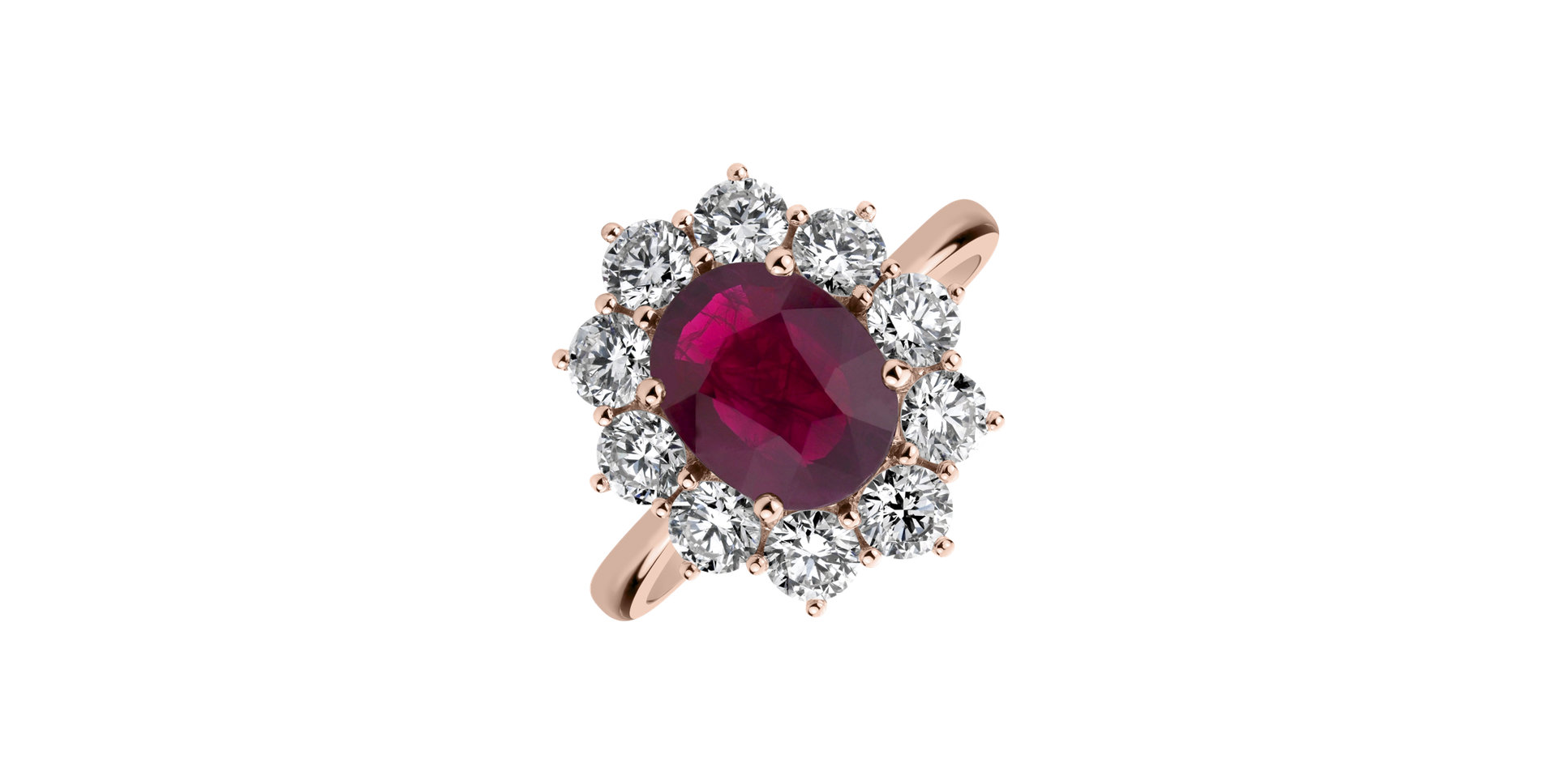 Diamond ring with Ruby Princess Joy