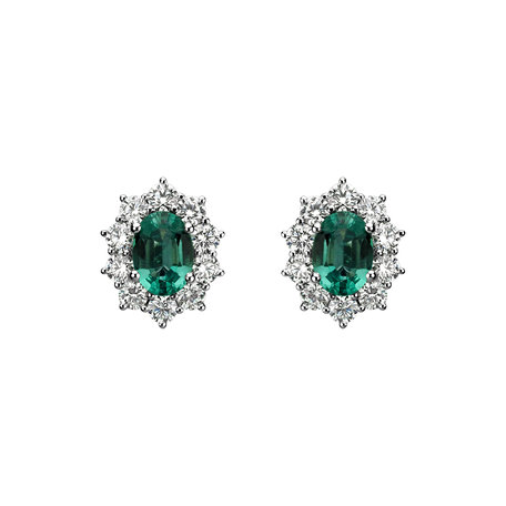 Diamond earrings with Emerald Princess Joy