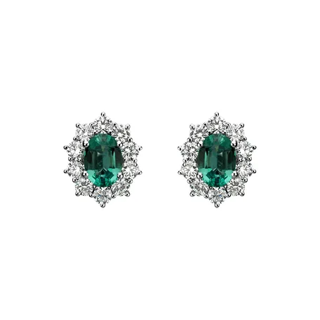 Diamond earrings with Emerald Princess Joy
