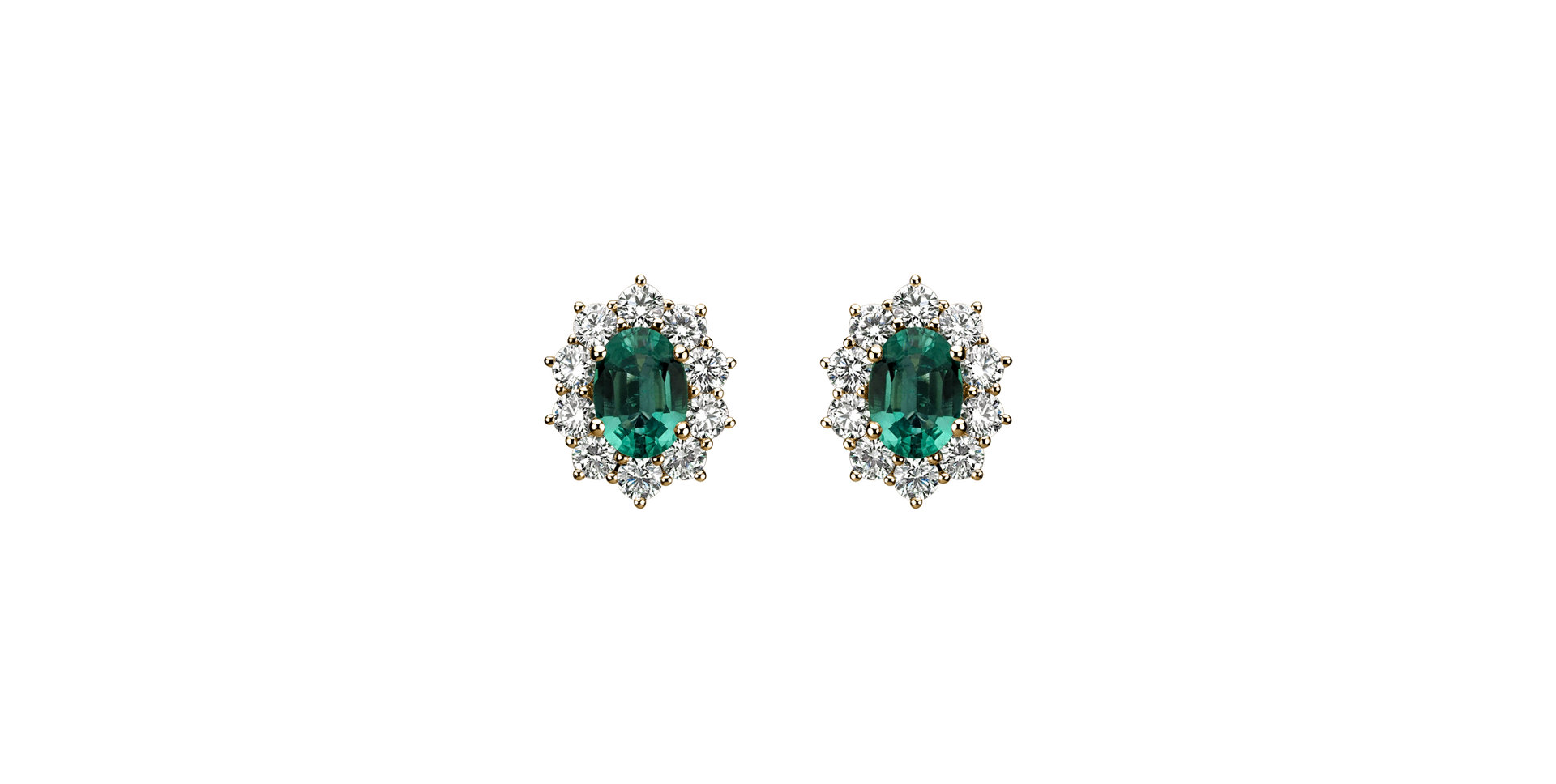 Diamond earrings with Emerald Princess Joy