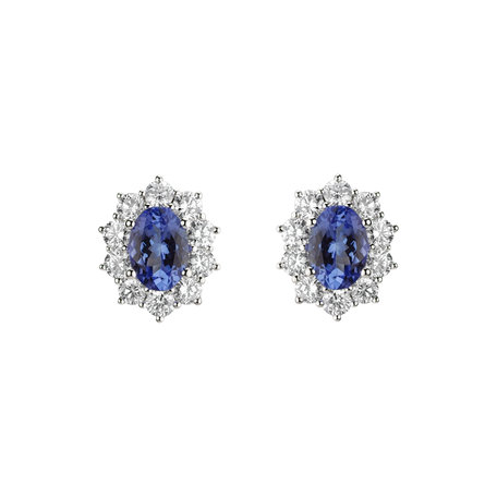 Diamond earrings with Tanzanite Princess Joy