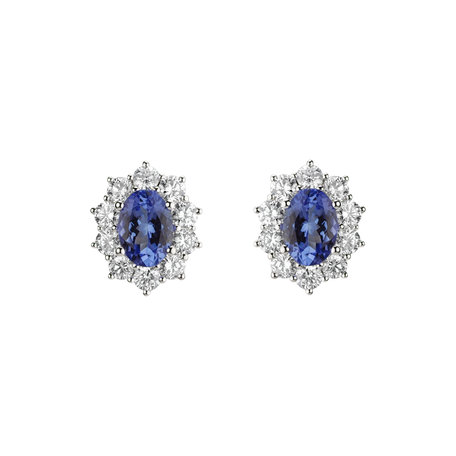 Diamond earrings with Tanzanite Princess Joy