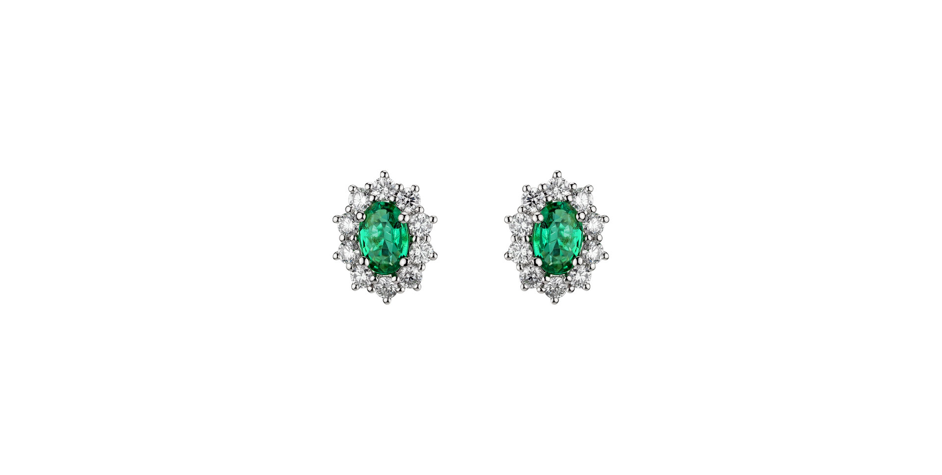 Diamond earrings with Emerald Princess Joy