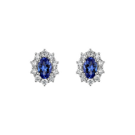 Diamond earrings with Tanzanite Princess Joy
