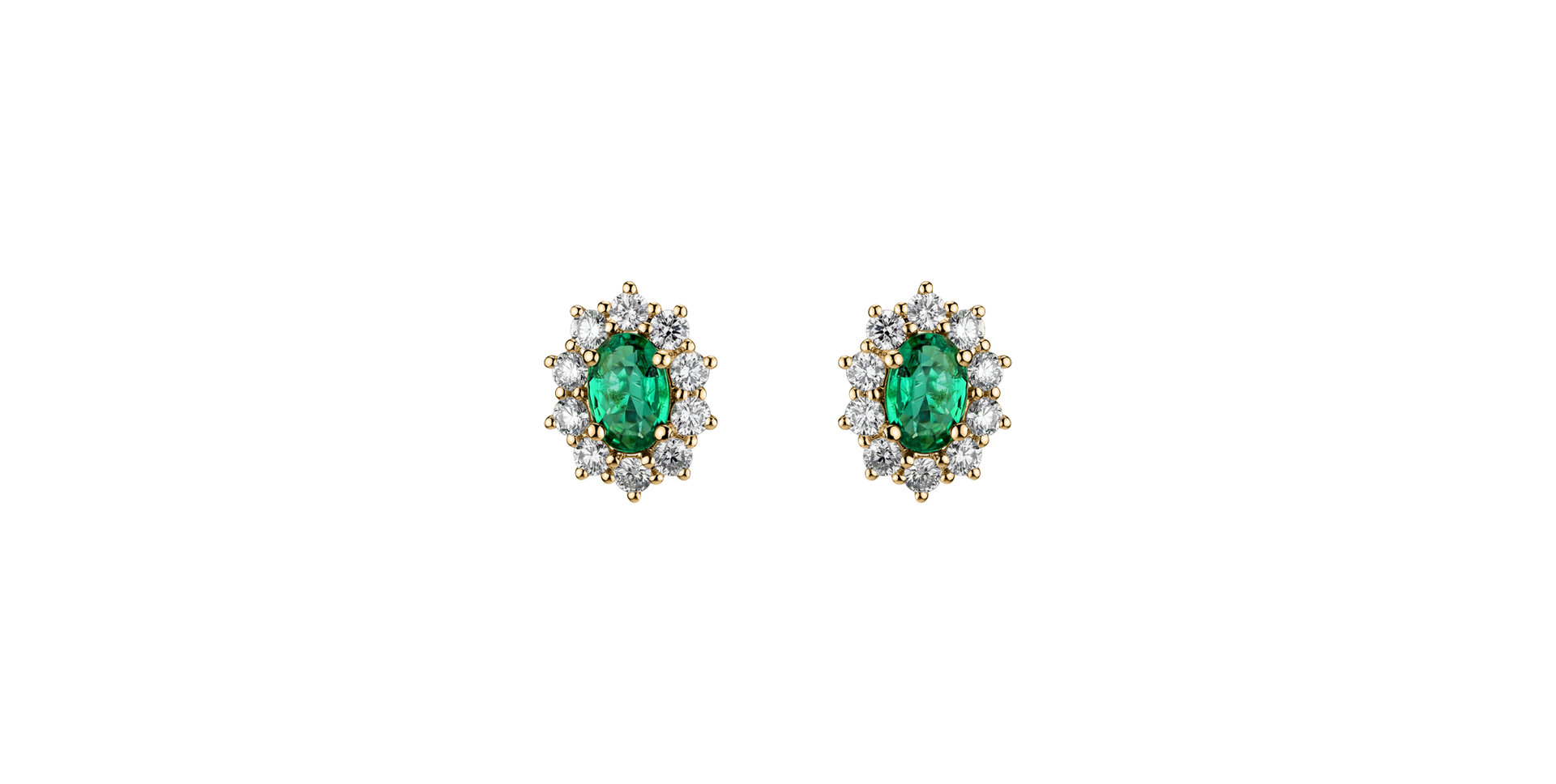 Diamond earrings with Emerald Princess Joy