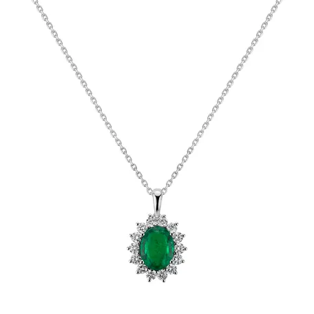 Diamond pendant with Emerald Princess Sparkle