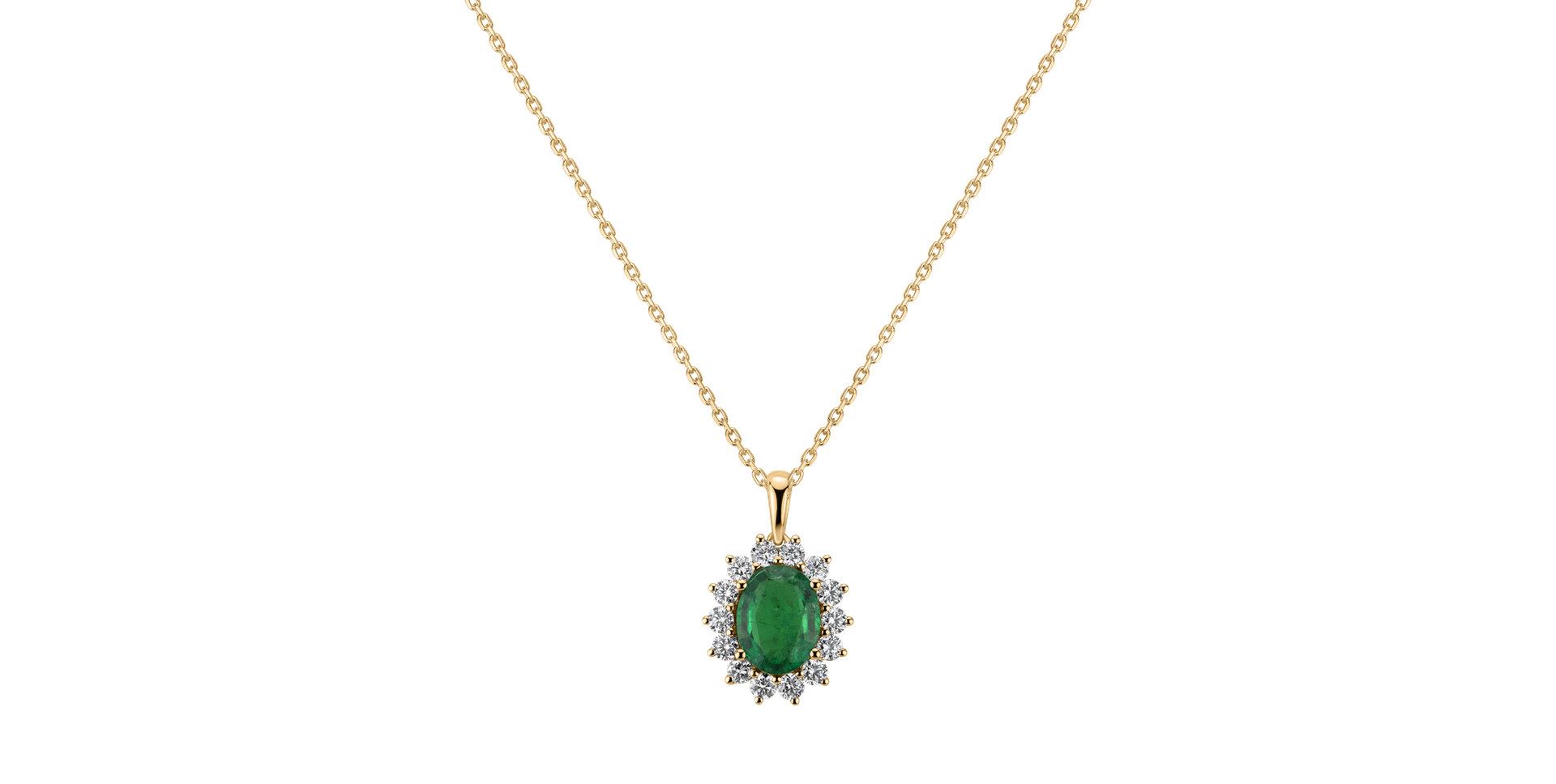 Diamond pendant with Emerald Princess Sparkle