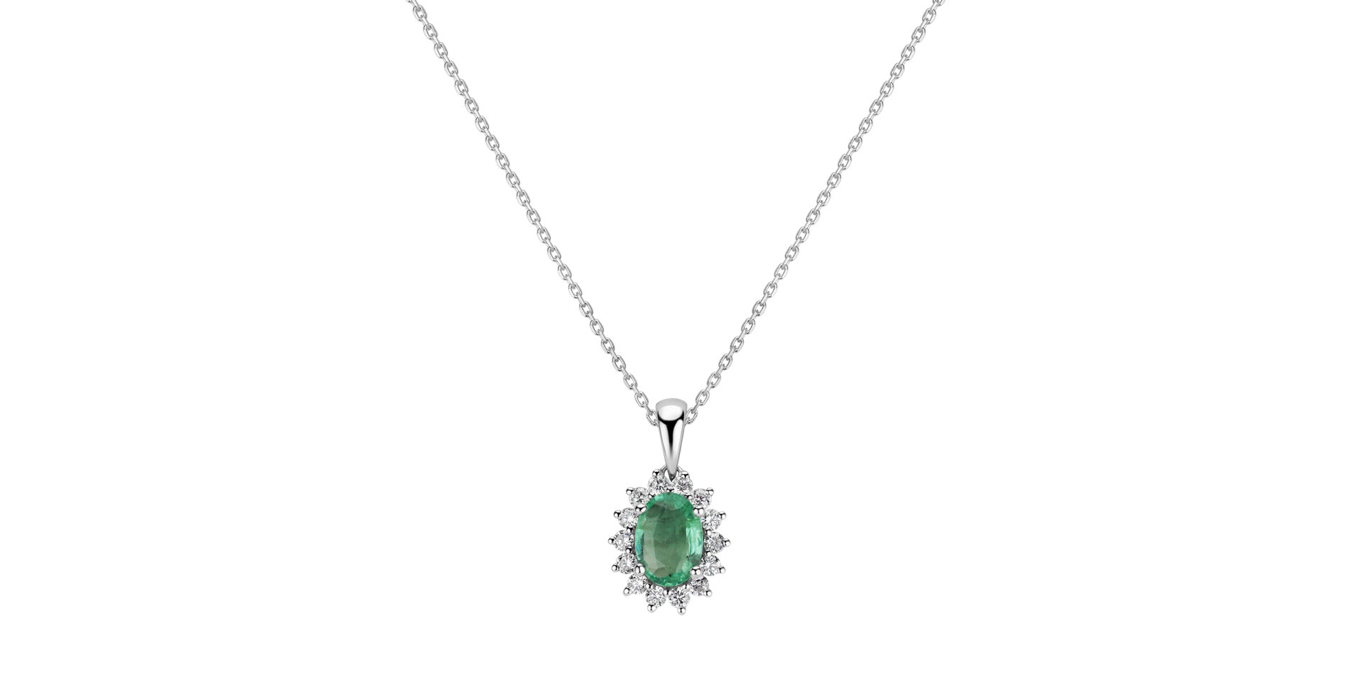 Diamond pendant with Emerald Princess Sparkle