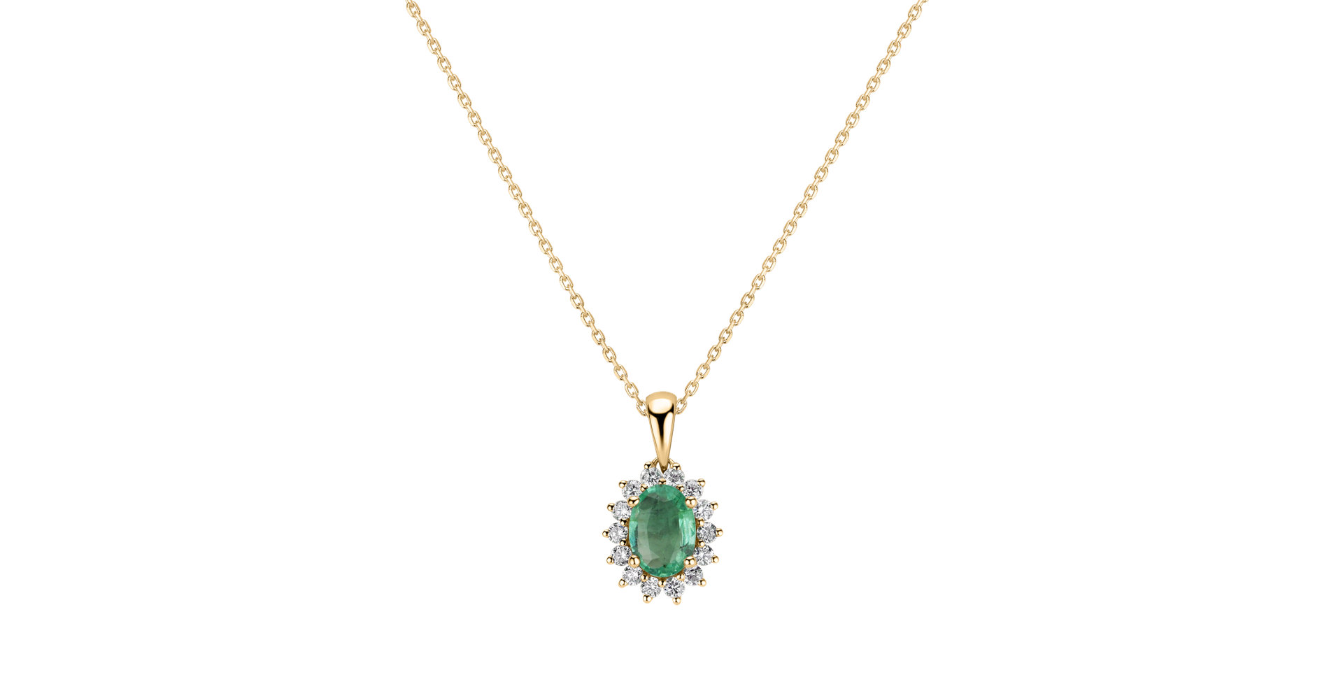 Diamond pendant with Emerald Princess Sparkle